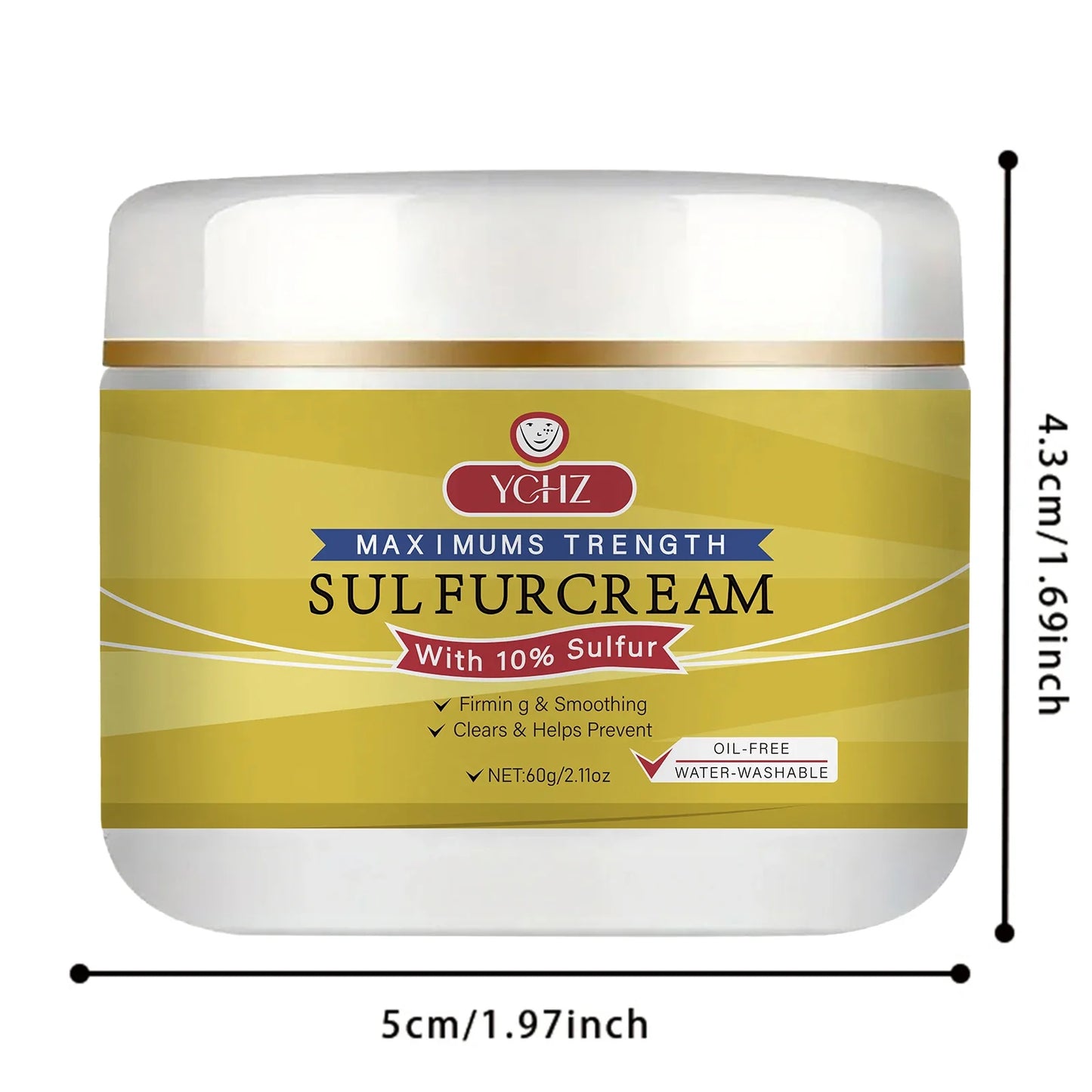 YCHZ Sulfur Face Cream – Brightening & Moisturizing | 60g