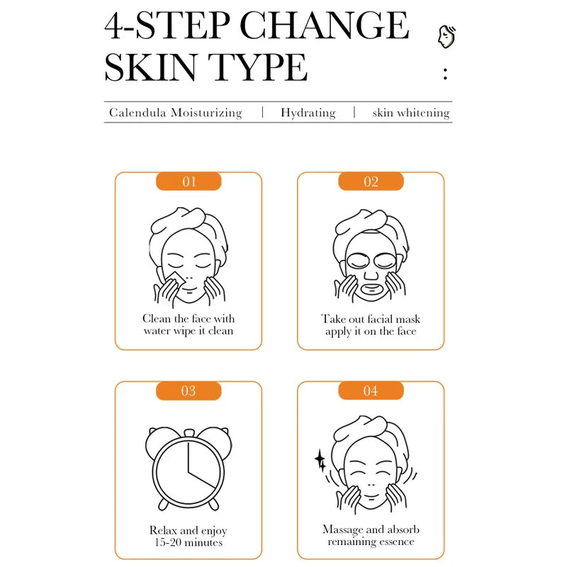 SADOER Vitamin C & Hyaluronic Acid Facial Mask 10-Pack