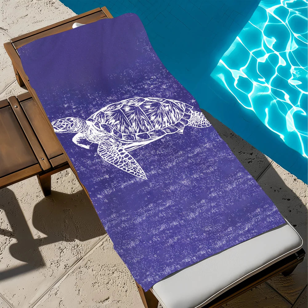 Sea Turtle Quick-Dry Beach Towel | Soft Pool & Travel Towel Quick-Dry Beach Towel Peaceful Pleasures Health and Wellness