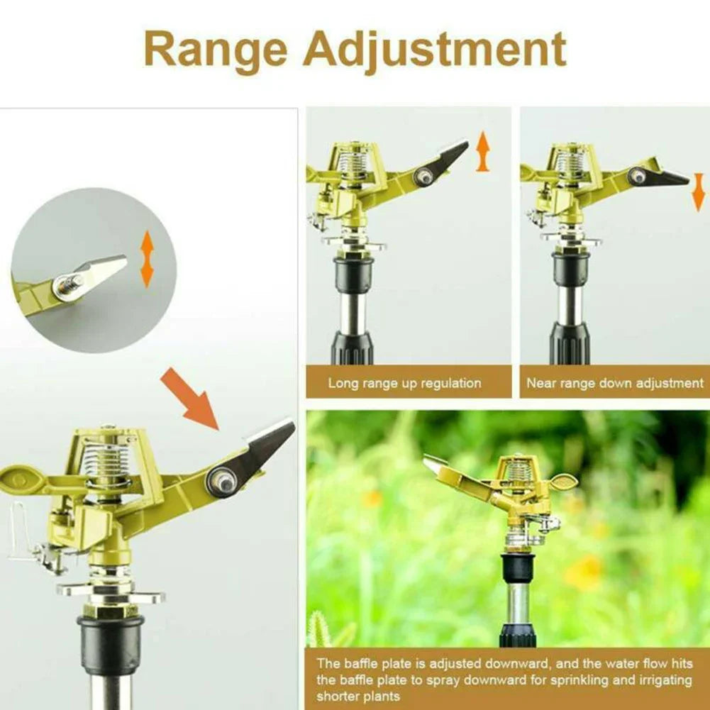 Adjustable Rotating Garden Sprinkler – Metal Irrigation Garden Irrigation Peaceful Pleasures Health and Wellness