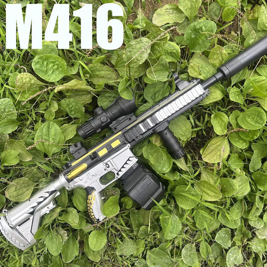 M416 Classic Manual Pull-Up Mode Elastic Gel Ball Launching Toy Gun Boy Outdoor Toy Holiday Christmas Gift Peaceful Pleasures Health and Wellness