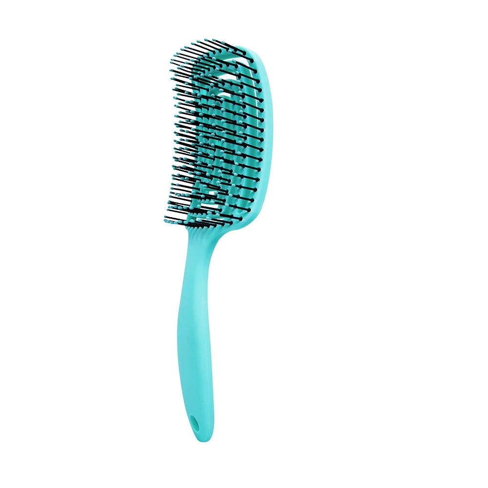 1Pcs Detangling Brush For Women Fast Blow Drying Hollowing Hair Comb Massage Scalp Styling Hairbrush For Afro 3A/4C Black Hair Peaceful Pleasures Health and Wellness Green