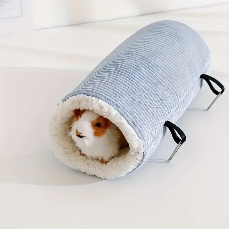 Foldable Corduroy Pet Tunnel Cave Bed for Cats & Small Dogs