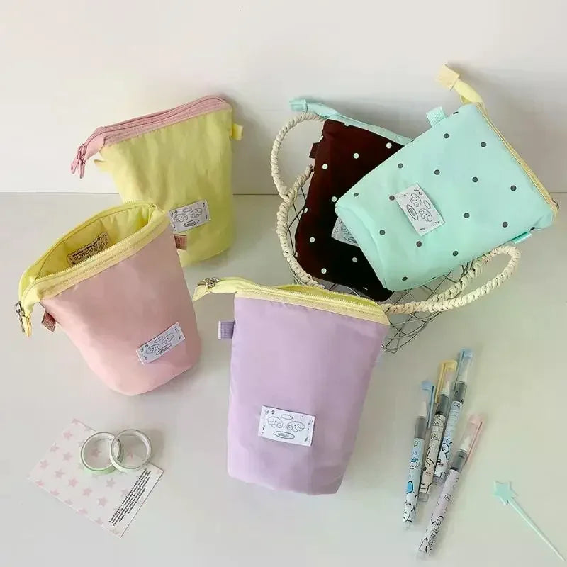 Polka Dot Pencil Case – Portable Large Capacity Pen Organizer
