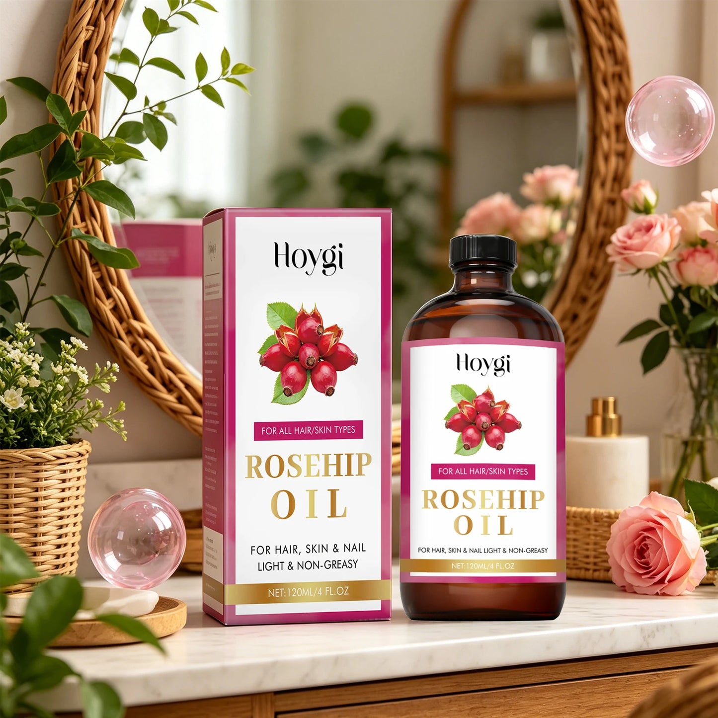 Rosehip Seed Soothing Essential Oil for Hair, Skin & Nail Rejuvenate Skin Hydrating & Repairing Hair Moisturizing Massage Oil Peaceful Pleasures Health and Wellness