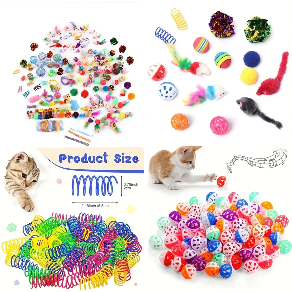 Interactive Cat Toy Variety Pack – Sisal Mouse & Bell Ball Set