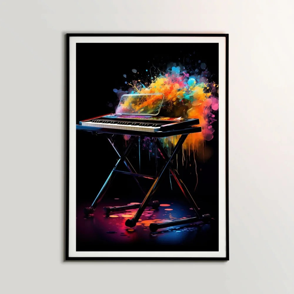 Musical Instruments Canvas Wall Art | Guitar Drum Saxophone Poster
