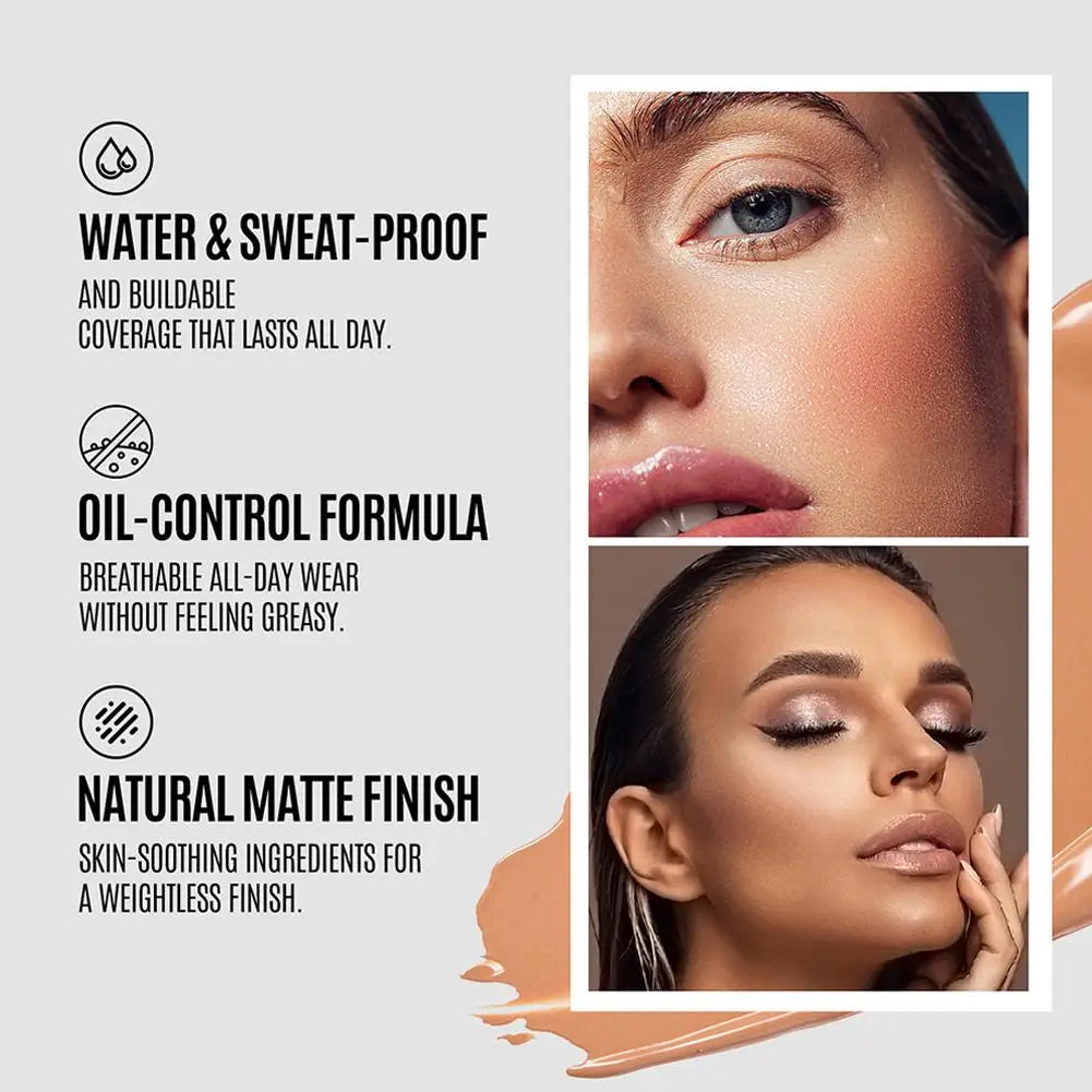 Waterproof Matte Liquid Foundation & Concealer | Full Coverage