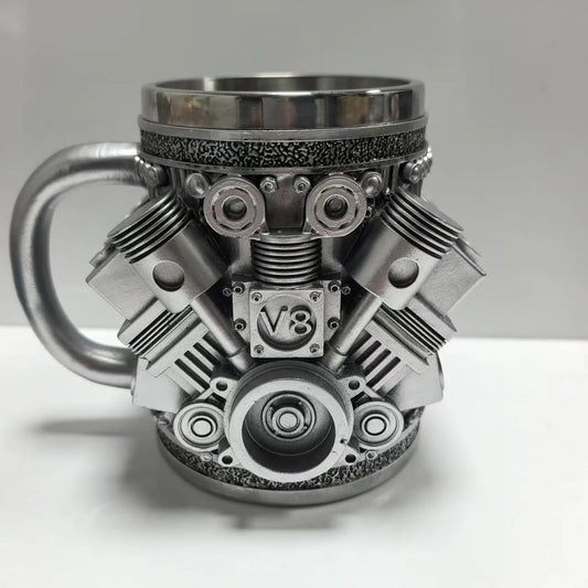 V8 & V6 Engine Design 15oz Stainless Steel Coffee Mug Novelty Coffee Mug Oasis Select
