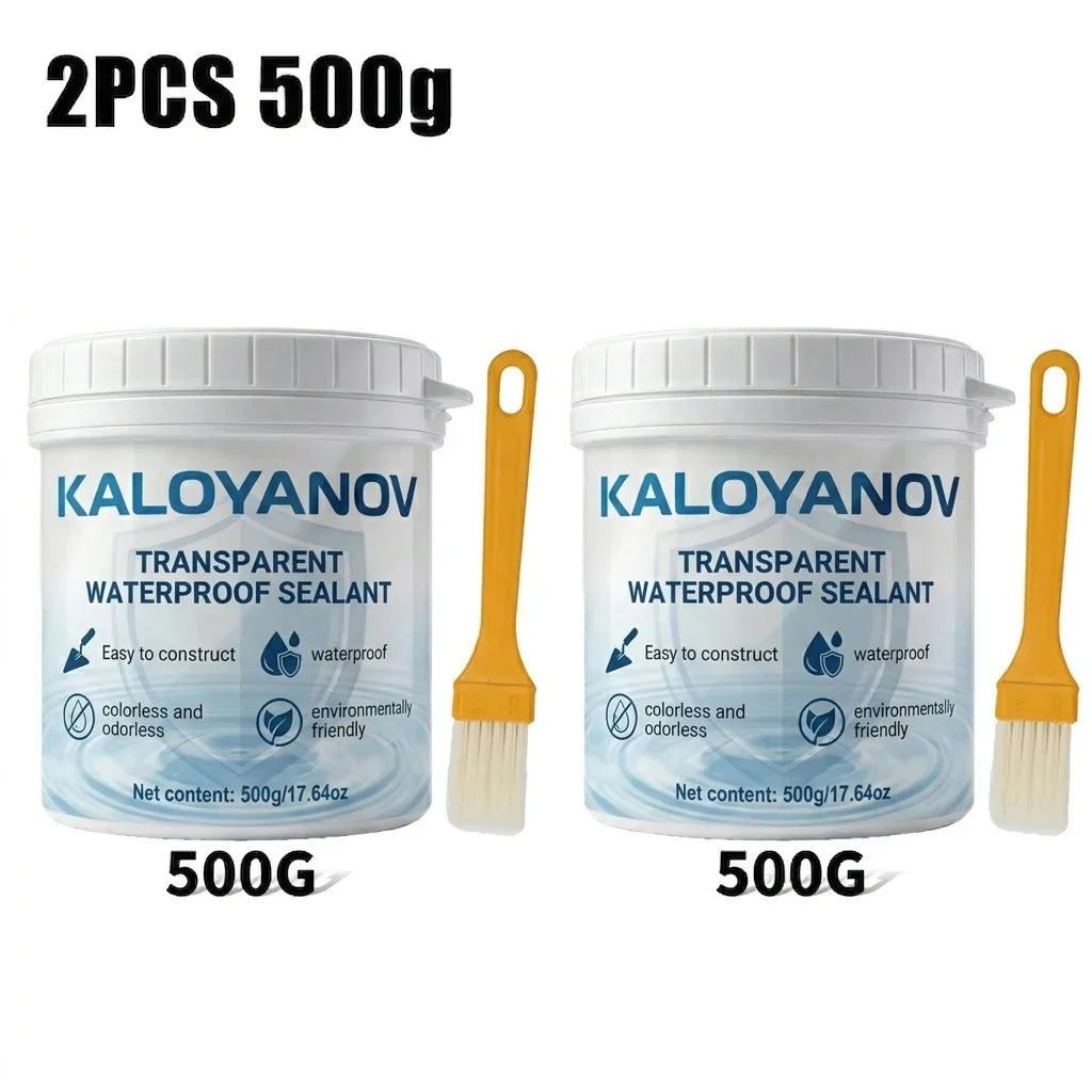 Transparent Waterproof Sealant & Brush – Roof, Bath & Wall