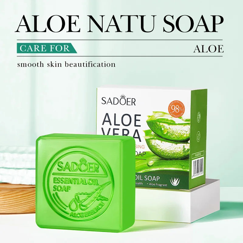 Aloe Vera Smooth Cleansing Natural Soap Cleansing Smooth Handmade Essential Oil Soap100g Peaceful Pleasures Health and Wellness Default Title
