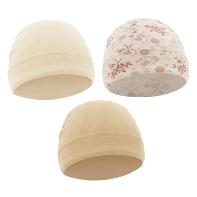 3-Pack Soft Cotton Baby Hats | Newborn Caps 0–6 Months