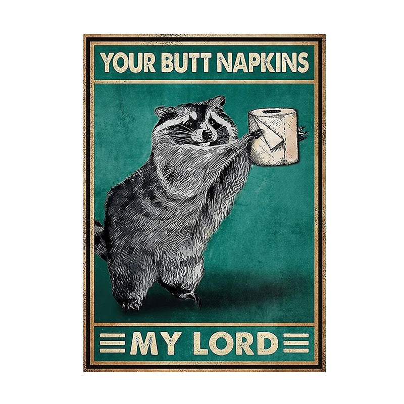 Funny Black Cat Coffee Canvas Wall Art | Retro Cat Poster