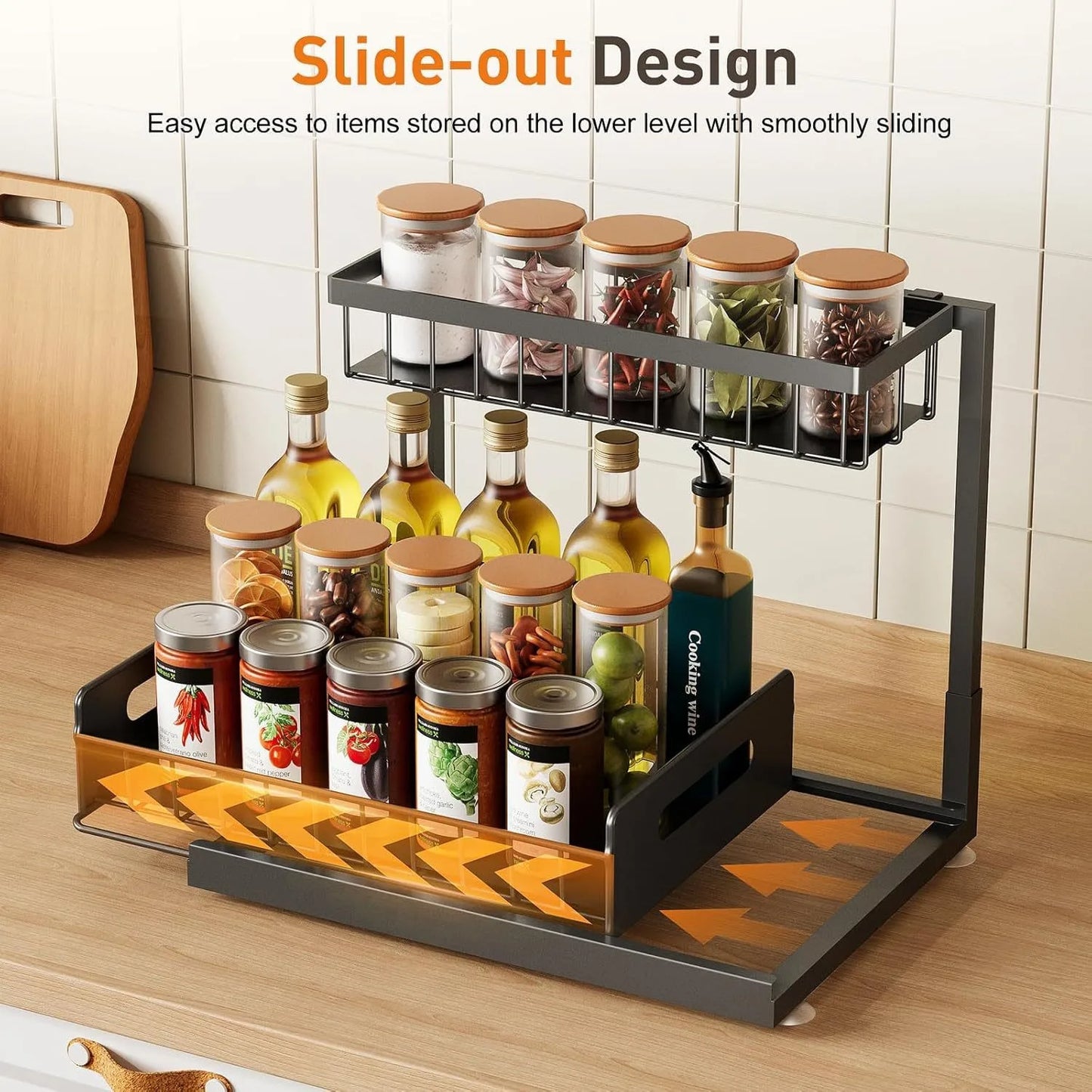 Under Sink Sliding Drawer Organizer - Metal Storage Rack with Pull-Out Shelves - Multi-Room Kitchen Bathroom Cabinet Organizer Peaceful Pleasures Health and Wellness