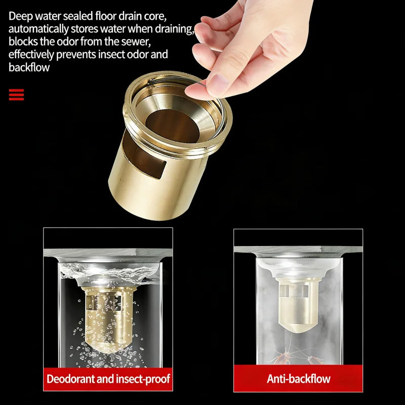 Brass Floor Drain Deodorant Valve – Odor-Block Drain Core