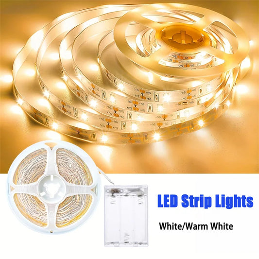 Battery Powered LED Strip Light SMD2835 1M–10M | White & Warm LED Strip Light Oasis Select