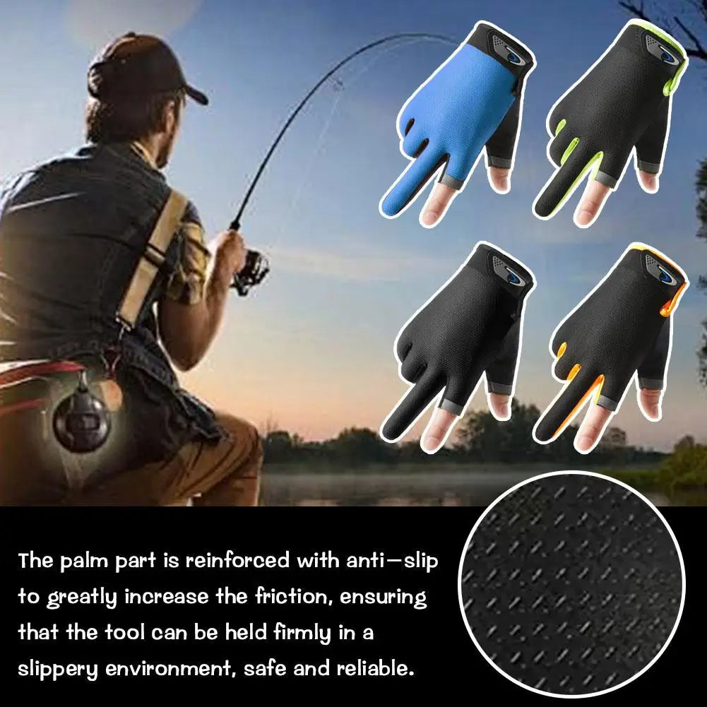 Ice Silk Fingerless UV Gloves for Cycling, Fishing & Driving
