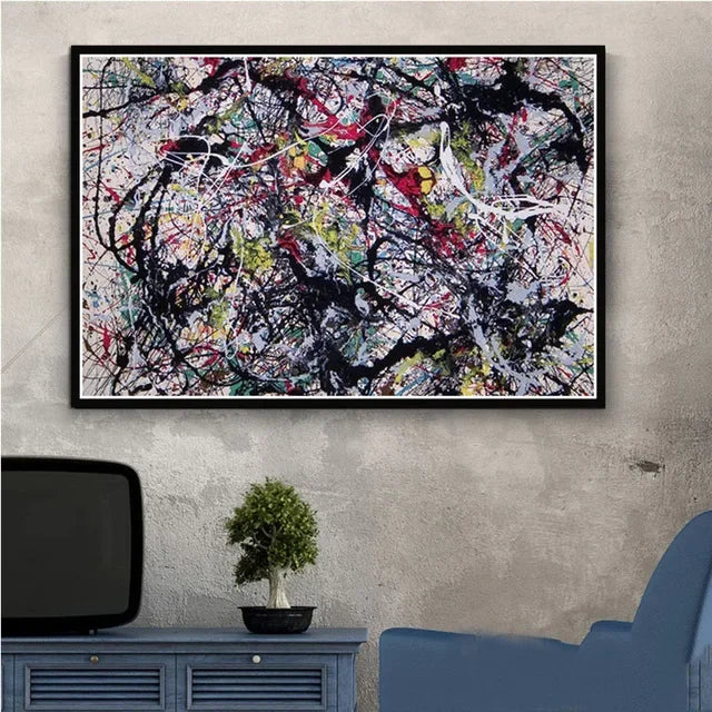 Jackson Pollock Abstract Canvas Wall Art Print | Home Decor Canvas Wall Art Peaceful Pleasures Health and Wellness 20 40x50cm Unframed