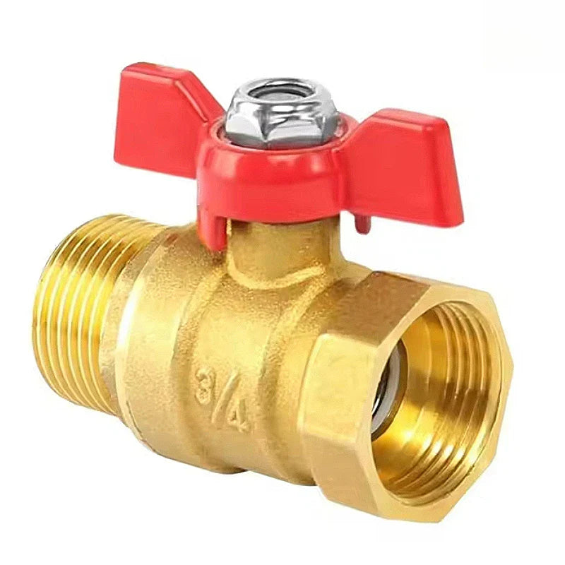 Brass Butterfly Handle Ball Valve 1/4"–3/4" Female Thread Shut-Off