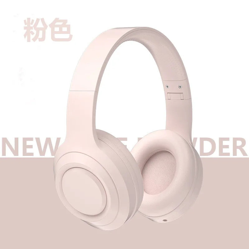 Over Ear HIFI Stereo Headsets Wireless Bluetooth Headphones Sports Gaming Earphones with HD Mic Support TF/AUX noise reduction Peaceful Pleasures Health and Wellness Pink