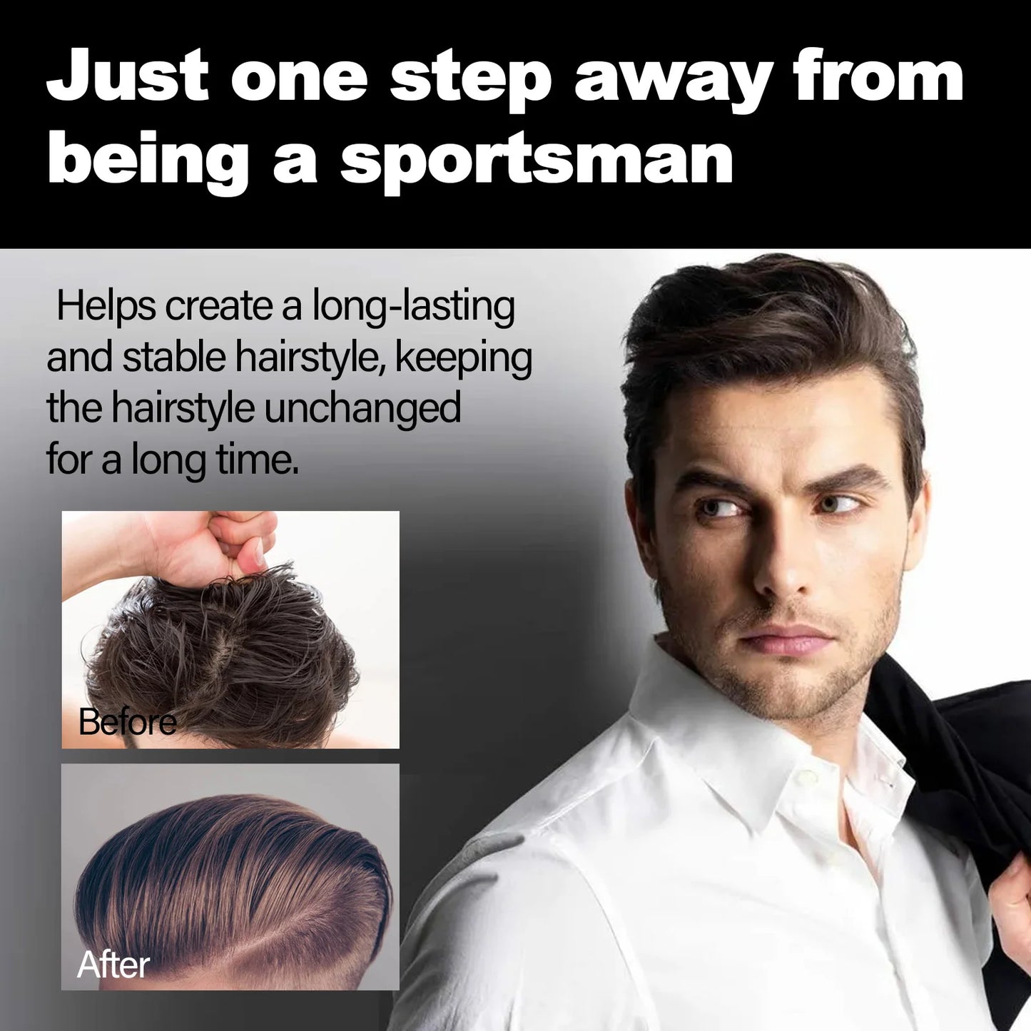 Men's Strong Hold Hair Wax – Water-Based, Natural Shine