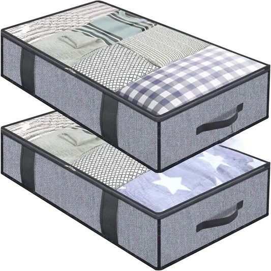 Under the bed quilt storage bag with cover can be folded, can be used for bedding clothes toys with 4 reinforced handle Peaceful Pleasures Health and Wellness