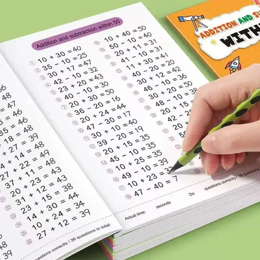 Addition Subtraction Arithmetic Exercise Book Quick Calculation Math Peaceful Pleasures Health and Wellness