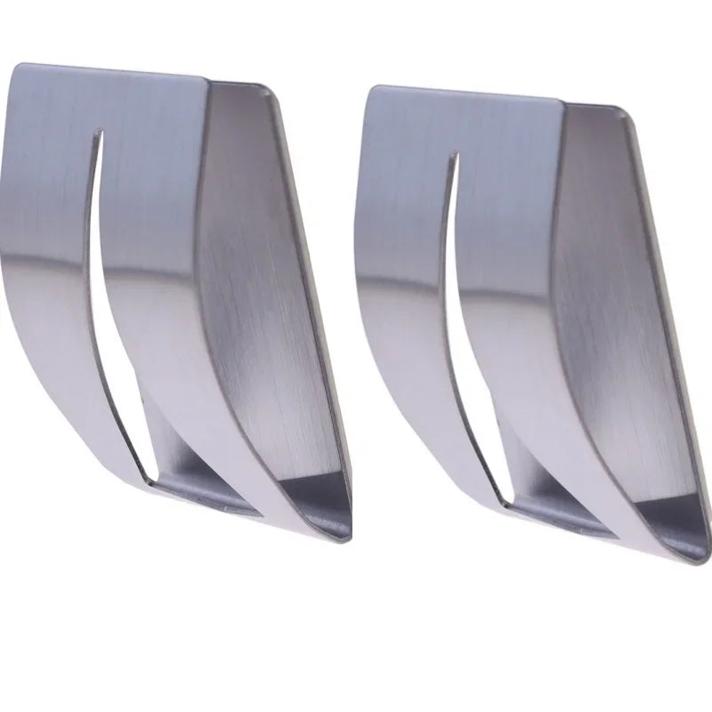 1PC Stainless Steel Towel Holder Hook Self Adhesive Clip Bathroom Cloth Hanger Household Wall Mounted Towel Rack Storage Peaceful Pleasures Health and Wellness 2pcs silver