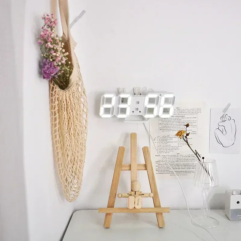 LED Digital Desk & Wall Clock – Alarm, Snooze & Dimmer