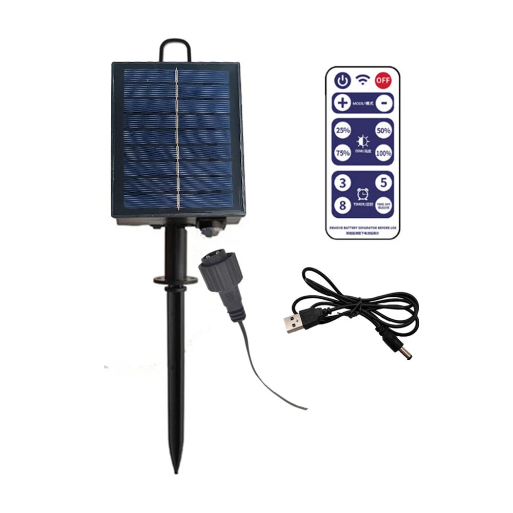 Solar String Light Control Box Kit 1200mAh Lithium Battery Panel for 3.7V 24V LED String Lamp DC Charging With Remote Control Peaceful Pleasures Health and Wellness