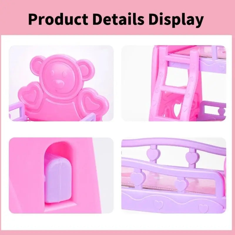Miniature Dollhouse Bed Assembly Kit – Pretend Play Toy for Kids