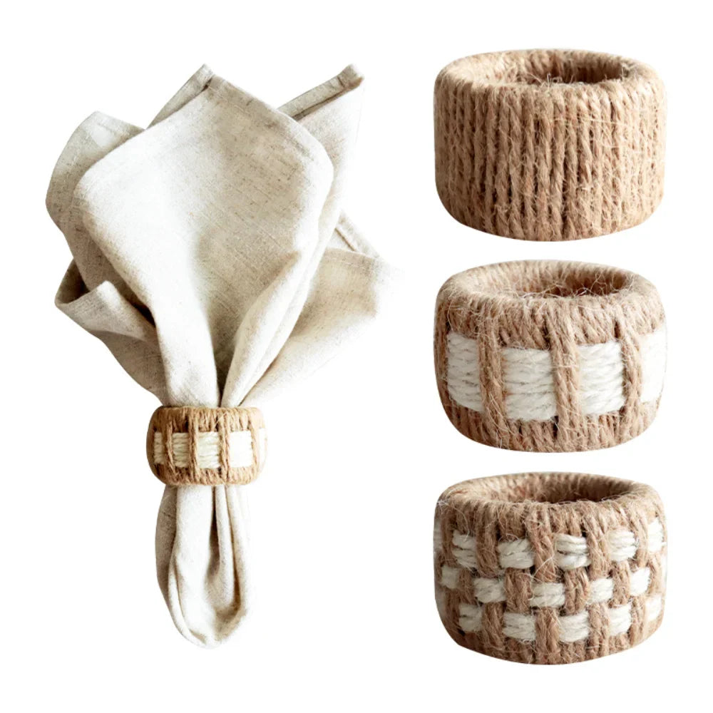 Hand Woven Linen Napkin Ring | Wedding & Holiday Table Décor