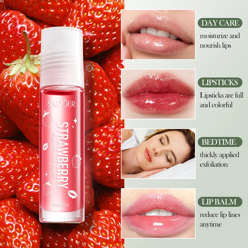 SADOER Fruit Lip Oil – Moisturizing Nourishing Anti-Wrinkle Lip Balm