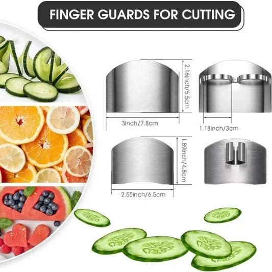 Stainless Steel Finger Guard | Kitchen Knife Safety Protector Kitchen Safety Guard Peaceful Pleasures Health and Wellness