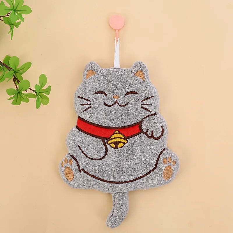 Cute Cartoon Cat Hand Towel – Absorbent Quick-Dry Hanging Towel Hand Towel Peaceful Pleasures Health and Wellness 04 1pc