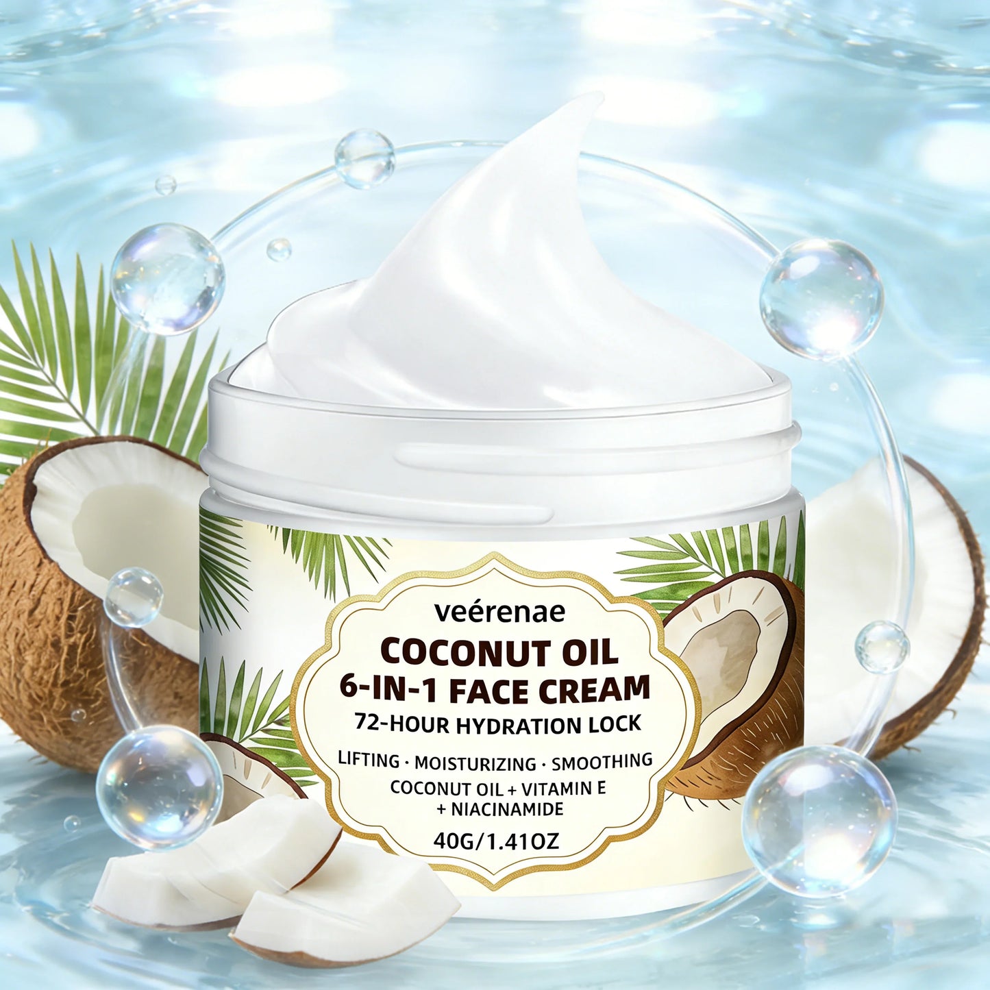veérenae Coconut Oil 6-in-1 Face Cream – All Skin Types