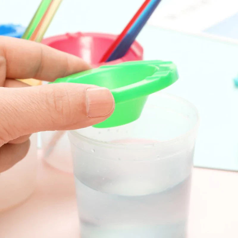 Watercolor Pen Washing Cup – Spill-Proof Plastic Brush Rinser