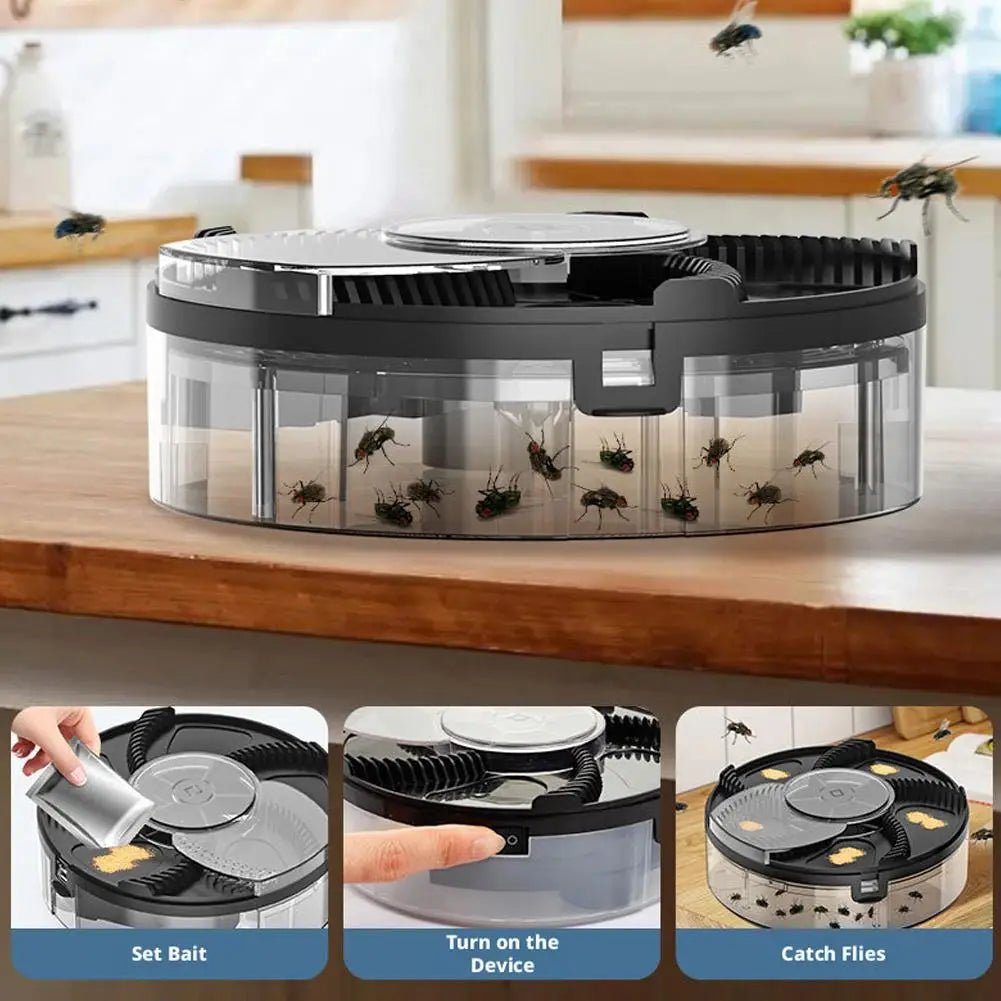 USB Electric Rotating Fly Trap – Silent Indoor & Outdoor Use