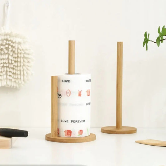 Wooden Vertical Paper Towel Holder – Anti-Skid Kitchen Stand Paper Towel Holder Oasis Select