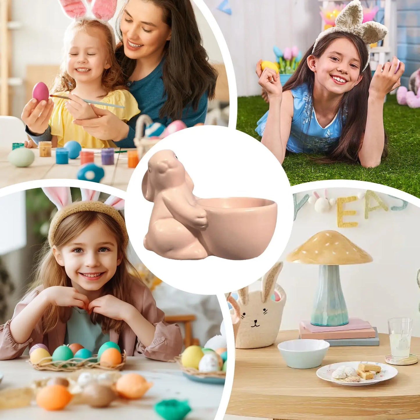 Resin Bunny Egg Cup Holder | Boiled Egg & Jewelry Stand Decorative Egg Cup Peaceful Pleasures Health and Wellness