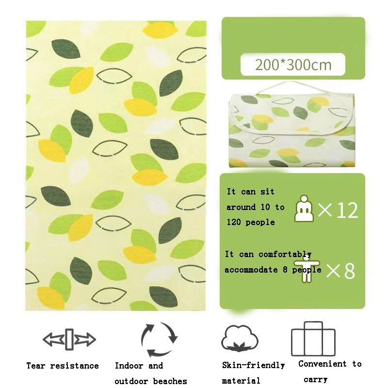 The Picnic Mat Is Made of Thickened Waterproof Moisture-proof Sand-proof and Wear-resistant Camping Non-woven Fabric Peaceful Pleasures Health and Wellness Enjoy the greenery 50x50cm