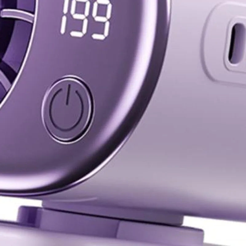 USB Car Clip Cooling Fan 360° 199 Speeds LED Display