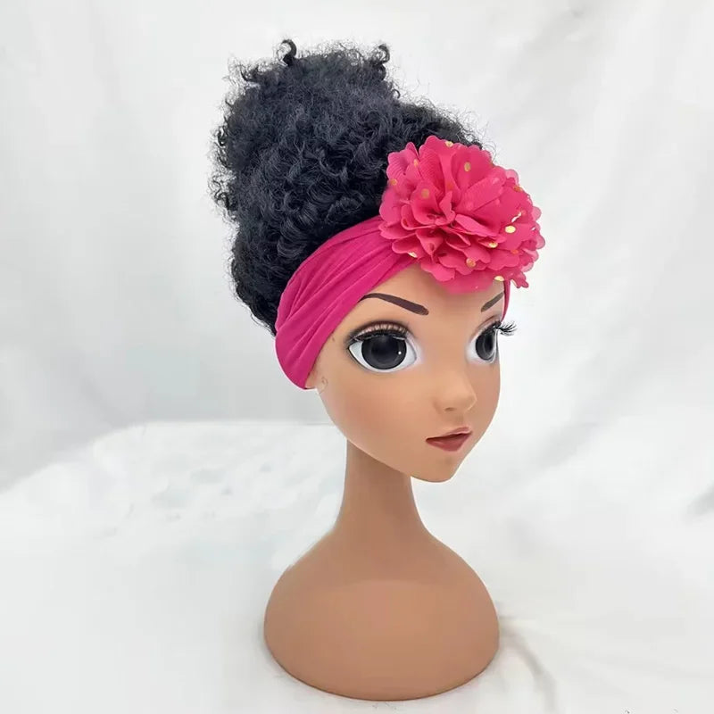 New Arrival Cute Kids Headband Wig Decoration for Girl Fashion Girl Wigs Without Lace Front Afro Baby Girl Wigs with Band Peaceful Pleasures Health and Wellness rose red China Mainland