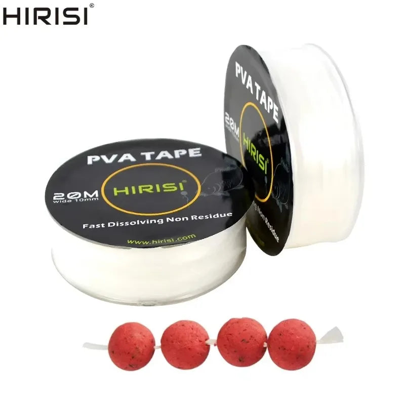HIRISI 2/5 Pcs 10mm 20M Water Soluble PVA Tape String, Boilie Bait Binding Line, Carp Fishing Outdoor Tackle Accessories Peaceful Pleasures Health and Wellness