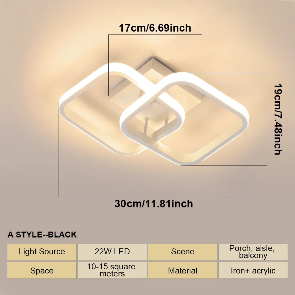Modern Square LED Ceiling Light – Hallway, Kitchen & Bedroom