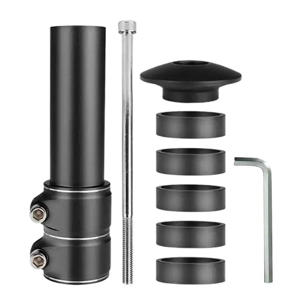 Bike Stem Riser Adjustable Aluminium Alloy Extender Handlebar Riser for Mountain/Road/City Bike, Cycling Commuting Exercise Peaceful Pleasures Health and Wellness Black