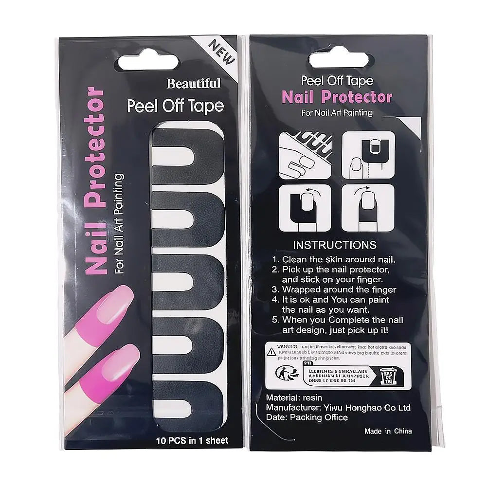 U-Shape Nail Polish Barrier Stickers | Spill-Proof Gel Stencils
