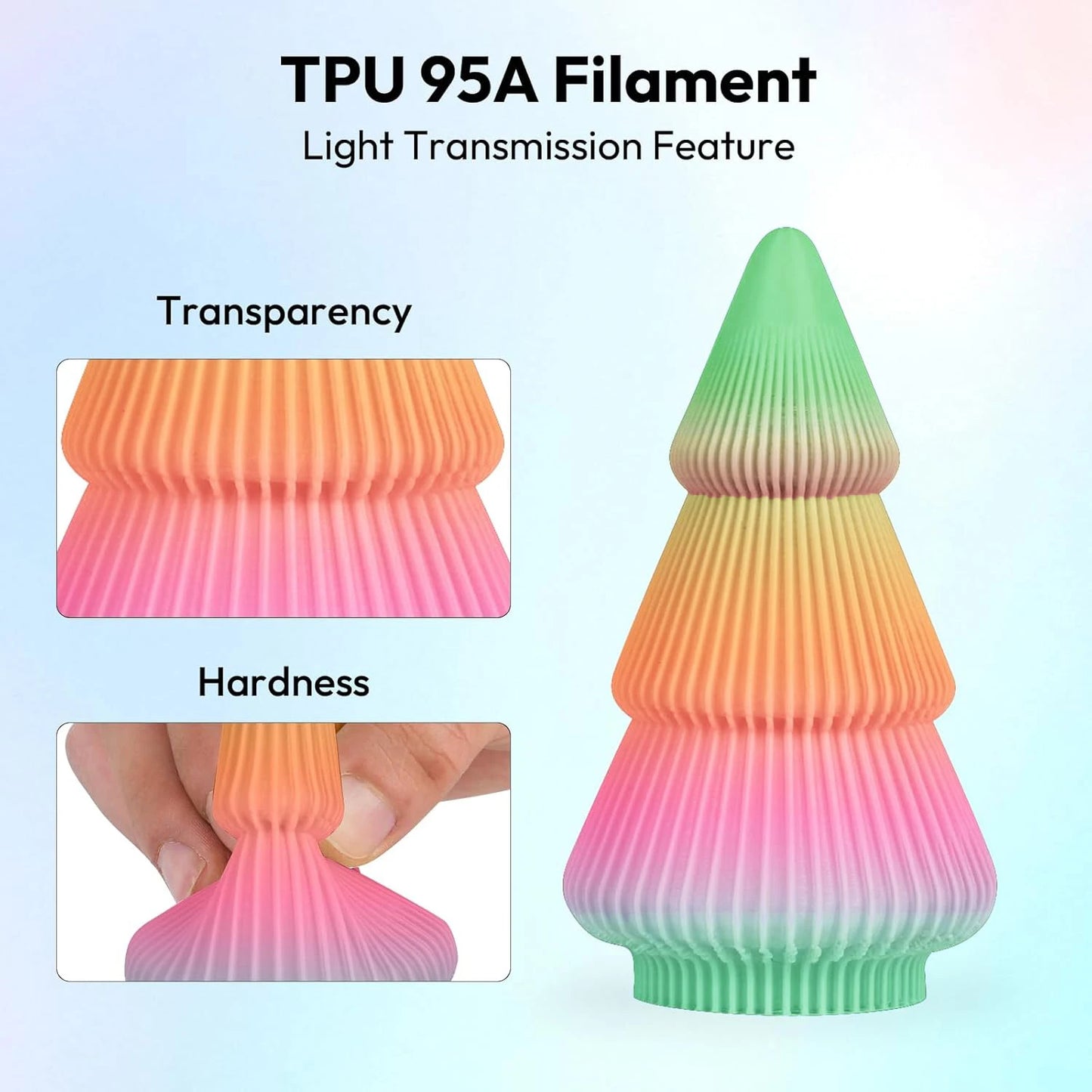 Color Changing Rainbow TPU Filament 95A – Flexible 3D Printing
