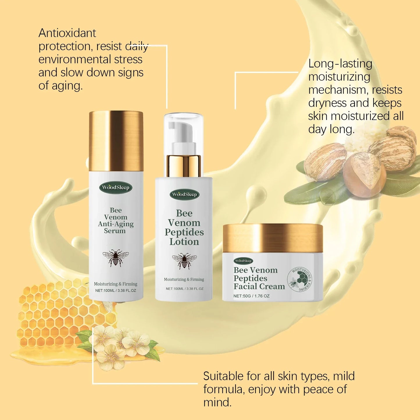 WOODSLEEP Bee Venom Anti-Aging Skincare Set – Serum & Cream