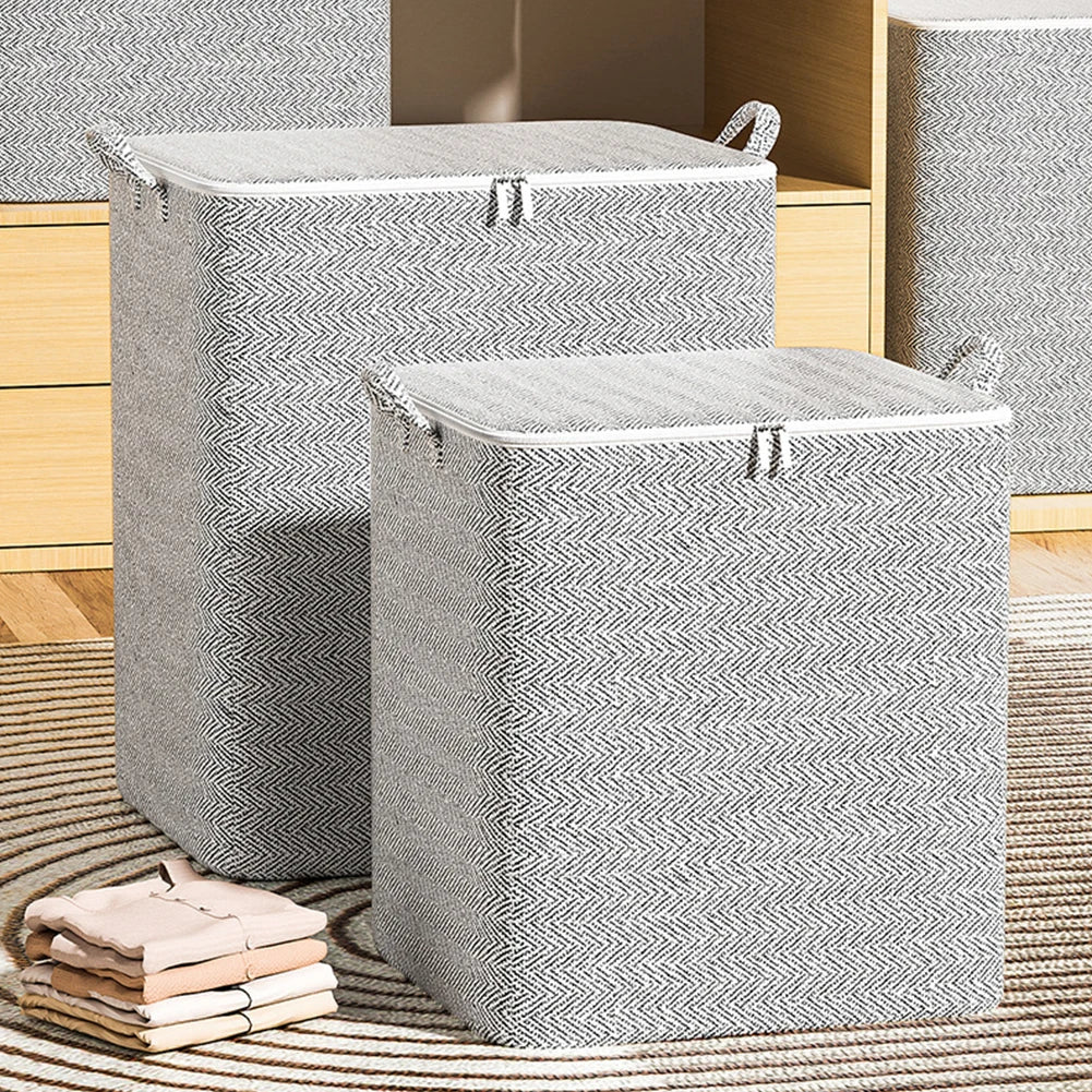 Foldable Clothes Storage Baskets with Zipper & Handle Peaceful Pleasures Health and Wellness
